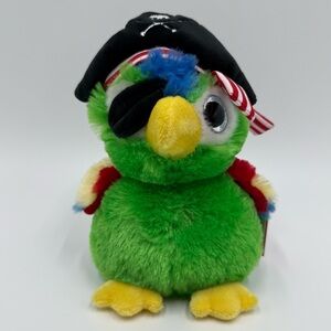 Ganz Sweet Chums Pirate Parrot Plush Toy Green Rare Retired NWT
